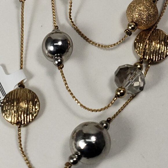 Layered Gold & Silver Beaded Necklace — Multi‑Strand Statement Fashion Jewelry - Picture 5 of 10